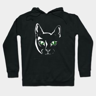 Cat face with green eyes Hoodie